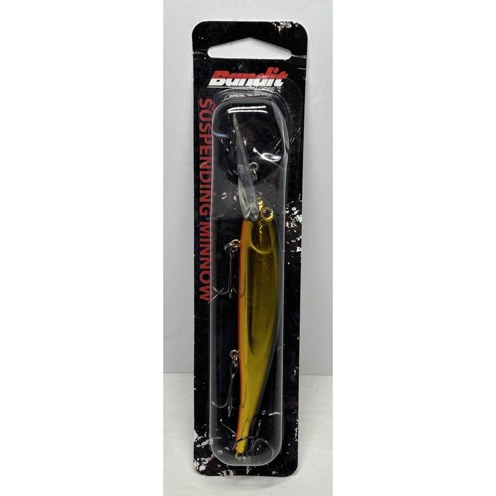 Bandit Suspending Minnow Fishing Lure 3/4 oz. - 4-5/8"‎ Chrome Red Eye Orange
